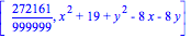 [272161/999999, x^2+19+y^2-8*x-8*y]
